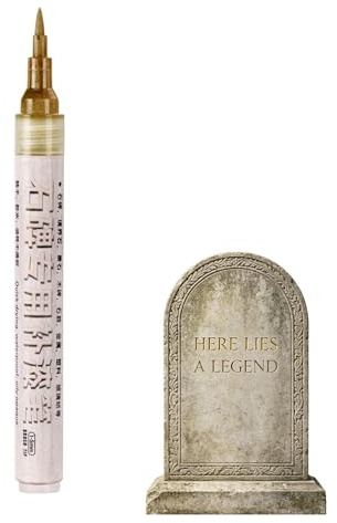 Tombstone Paint Gold Inscription – Restoration Marker Stone Lettering, Pen Outdoor Grave Church, Backyard Cemetery Granite Marble Limestone | Outdoor Grave Church Backyard Cemetery Granite Marble Lime