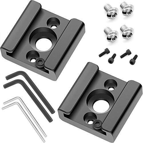 2 Pack Cold Shoe Mount Adapter Cold Shoe Bracket Standard Shoe Type with 1/4 Thread Hole for Camera DSLR Flash Led Light Monitor Video and More