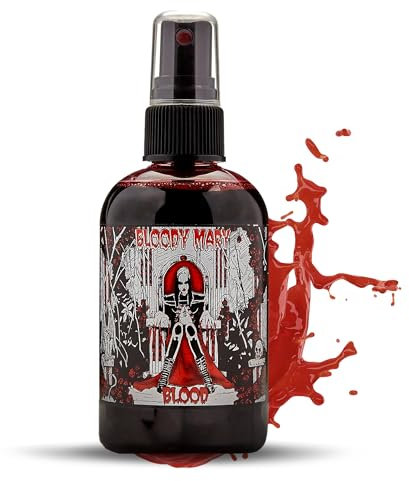 Bloody Mary Spray de maquillage faux sang – pour théâtre et costume ou déguisement d'Halloween zombie, vampire et monstre (taille L, 118 ml)
