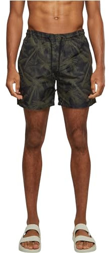 URBAN CLASSICS Costume da Bagno Uomo, Pantaloncini da Bagno ad Asciugatura Rapida, Boxer da Bagno Surf e Attivitá Sportiva, Colore palm/olive, 3XL