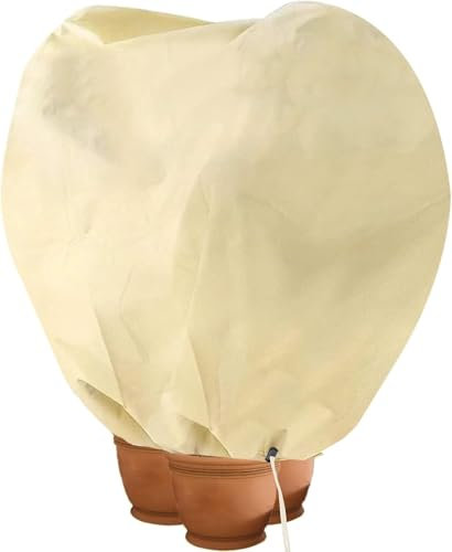 Hydrogarden Pflanzen Winterschutz,Winterschutz für Kübelpflanzen,XL 180 x 120 cm,80 g/m² Stark,sacksuper Stark mit Kordelzug