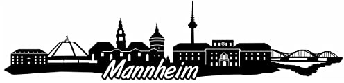 Samunshi® Mannheim Skyline Wandtattoo Sticker Aufkleber Wandaufkleber City Gedruckt Mannheim 120x29cm schwarz