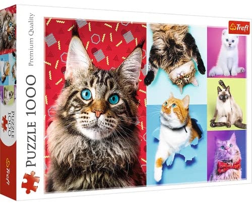 Trefl 10591 , Puzzle, Lustige Katzen, 1000 Teile, mit Katzen, für Kinder ab 12 Jahren