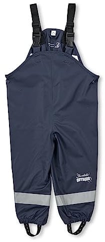 Sterntaler Regenhose ungefüttert uni - Kinder Regenhose wasserdicht - Jungen Matsch- und Buddelhose mit verschweißten Nähten und elastischen Hosenträgern - Regenbekleidung - marine, Größe 92