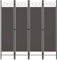 vidaXL Raumteiler Klappbar Freistehend Trennwand Paravent Umkleide Sichtschutz Spanische Wand Raumtrenner 4-TLG. Anthrazit 160x180cm Eisen Stoff