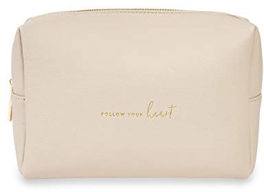 Katie Loxton Colour Pop Kulturbeutel für Damen, veganes Leder, mit Aufschrift Follow Your Heart, hautfarben