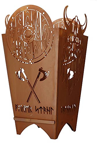 Ferrum Feuerkorb Valhalla eckig H 77 cm B 40 cm Edelrost