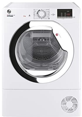 Hoover HLEC9DCE H-Dry 300 9kg Condenser Tumble Dryer Aquavision, White, Freestanding, Sensor dry, NFC