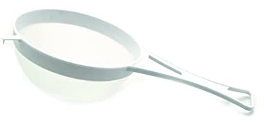 Sapphire’s Choice 18cm Plastic Strainer, Multi-Purpose Fine Nylon Mesh Sieve, Mesh Strainer for Baking, Non-Corrosive Fine mesh Sieve, Tea Colander(White) (18cm)