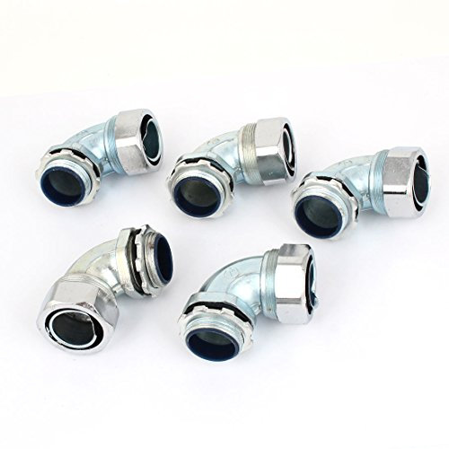 Ruilogod Raccordi per tubi corrugati M25 Connettore del tubo da 90 gradi 5pcs