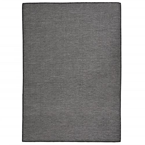 vidaXL Outdoor Teppich Flachgewebe Witterungsbeständig UV-beständig Außenteppich Balkon Terrasse Garten Swimming Pool 140x200cm Grau
