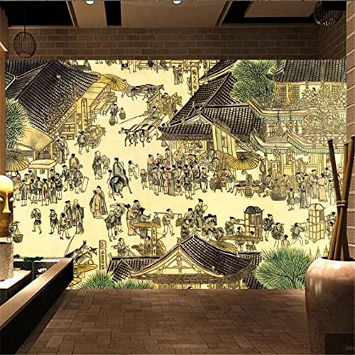 YABAOST Papier Peint Photo 3D Optique 360X250Cm Trompe L Oeil | Déco Mural Tableaux Muraux Photo Ancien Figure Peinture Mural Décor Motif Poster Géant Stickers Muraux Optique Fond Effet