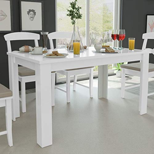 ZEYUAN Esstisch, Esszimmertisch, Baumkantentisch, Dining Tables, Esszimmermöbel, Küchentisch, 140x80x75 cm weiß