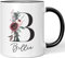 JUNIWORDS Tasse, Billie, Name Anfangsbuchstabe Initial Alphabet Floral Buchstabe B Monogramm Motiv, Schwarz (5559977)