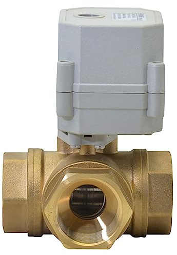 kezhai Dream 1 110-230V AC Motorisierter Kugelhahn, DN25 Messing 3-wege 2 Drähte Automatische Rückkehr NC Elektrischer Kugelhahn