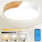Yexati Lámpara de Techo Regulable,24W Plafon LED Techo con Mando a Distancia,3000K-6000K,Lampara LED Techo Modernos de Madera,Blanco