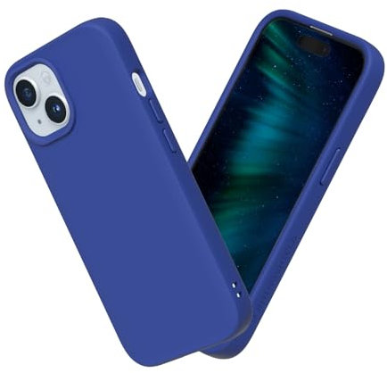 RhinoShield Case kompatibel mit [iPhone 15] | SolidSuit - Stoßdämpfende & schlanke Schutzhülle mit Premium Finish - 3.5 Meter Fallschutz - Blau