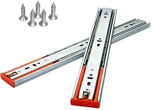 Rieles for Cajones De Acero Inoxidable - Correderas for Cajón Con Rodamiento De Bolas De Extensión Completa De 3 Pliegues De Cierre Suave - Guías for Cajones De Cocina - Montaje Lateral, 1 Par Guías d