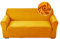 Highdi Stretch Sofabezug 3 Sitzer, Samt Élégant Waschbare Haustier-Sofa-Möbelbezüge Couchhusse Elastisch Weich Sofahusse für Wohnzimmer (Ingwergelb,3 Sitzer)