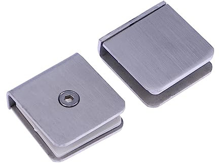 BESTonZON Stainless Steel Glass Clamp Bracket Holder 4pcs Set Flat Glass Clamp for Window Door Micro-Adjustable for Glass Thickness