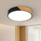 Comely LED Deckenleuchte Holz Deckenlampe Schwarz 30W Warmweiß 3000K, Runde Moderne LED-Deckenbeleuchtung für Wohnzimmer, Küche, Esszimmer, Flur, Kinderzimmer