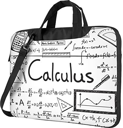 AABSTBFM Laptoptasche mit Musikgitarre bedruckt, Laptoptasche, moderne Laptop-Umhängetasche, Computertasche für Business, Reisen, Schule, Büro, Mathematik-Geometrie-Geek-Rechner, 15.6 inch