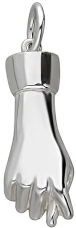 AVANCY Ciondolo in argento sterling 925M a mano pugno fico 22 x 8 mm liscio amuleto