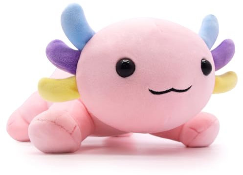 Desdfcer Axolotl Plüschtier,Niedlich Axolotl Kuscheltier Stofftier,Rosa Plüsch Plüschkissen Spielzeug, Kissen Puppe,Geschenk für Kinder,Mädchen,Jungen,Halloween,Weihnachten