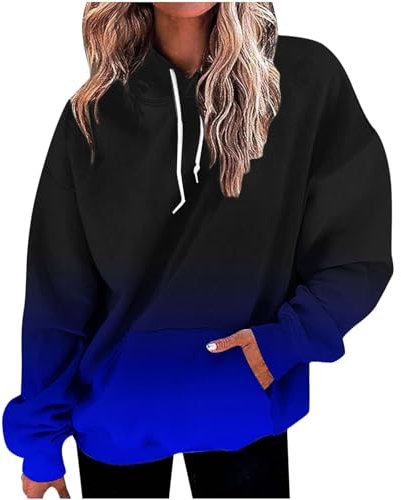 Meine bestellungen anzeigen Hoodie Damen Oversize Kapuzenpullover Farbverlauf Pullover Sweatshirt mit Kapuze Langarm Winter Mode Oberteile Casual Sportshirt Kordelzug Langarmshirt Streetwear Shirt