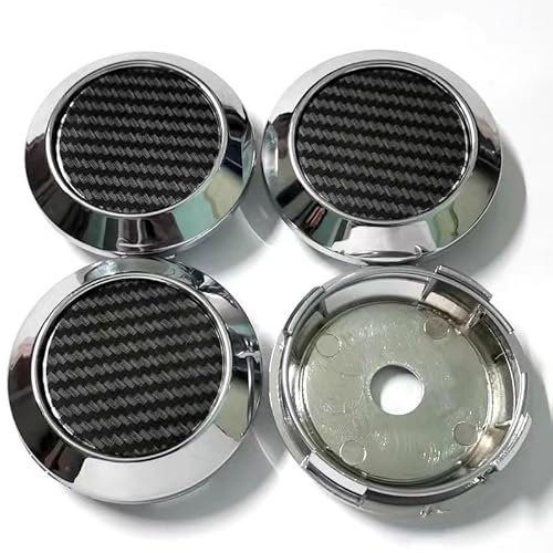 DDHHBH 4 Stück Nabendeckel Set für Hyundai i30,ABS+Aluminium Radnabenkappen Felgendeckel Nabenkappen Wheel Caps Anti Rost Auto Tuning Zubehör,Silver-A:Size5-68/62mm