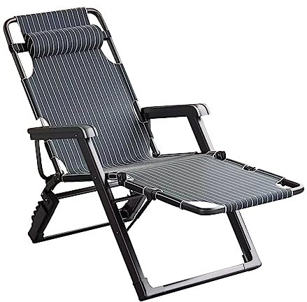 Tragbare, faltbare Liegestuhl – 5-fach verstellbarer Relaxstuhl für Strand, Terrasse, Pool und Rasen, Outdoor-Lounge-Stuhl mit Stahlrahmen