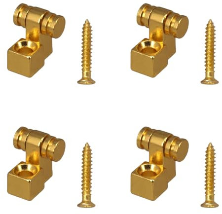 4 Pcs Roller Guitar String Tree, Guides Retainers with Screws Guitar Accessories for Fender Strat Stratocaster Tele Telecaster Electric Guitar (Gold)