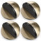Hotop Self-Adhesive Floor Door Stoppers Oval Stainless Steel Door Stop Mounted Half Moon Wall Protector with Glues for Hard Floor Glass(Bronze Color,4 Pcs)
