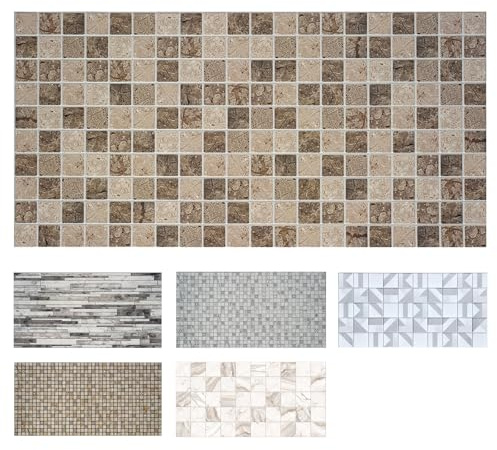 MDEKOR PVC Wandverkleidung 48,5x96 cm | 3D Wandpaneele für Küche, Bad & mehr | Einfach zu kleben & reinigen | Küchenrückwand Platten | Dekorative Panels für Wandgestaltung innen