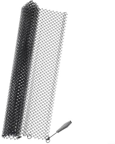 Besttoolifes Kamingitter-Vorhänge, 61 cm breit, Funkenschutzkette mit Ziehen, Metall-Funkenschutzgitter, Ersatz-Schirmplatten für Kamin, 2 Stück (B)