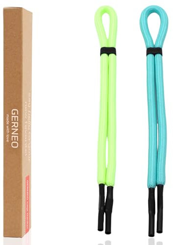 GERNEO® – ORIGINAL – schwimmfähiges Sport Brillenband Neopren – leuchtet im Dunkeln – verstellbar mit Kabelzug – wasserfestes Sportbrillenband & fester Halt für Wassersport (Gelb & Hellblau)