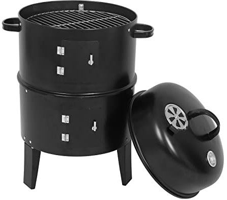 Artudatech Fumoir à Charbon Vertical 3-en-1 Portable BBQ Smoker Grill