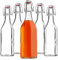 KADAX Bügelflaschen mit Bügelverschluss, 500ml, 5 Stück, leere Glasflaschen, Flaschen zum Befüllen, Einmachflaschen aus Glas, Bügelflasche für Eierlikör