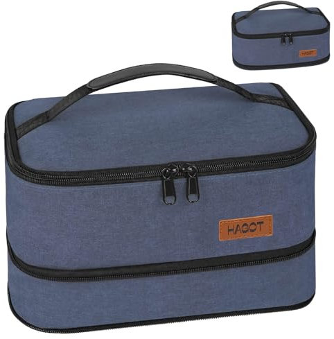 HAGOT 7.5L Borsa Termica, Porta Pranzo Termico Riutilizzabile per Uomini Donne Bambini, Termica a Tenuta Stagna per Picnic, Scuola, Lavoro (Nero)