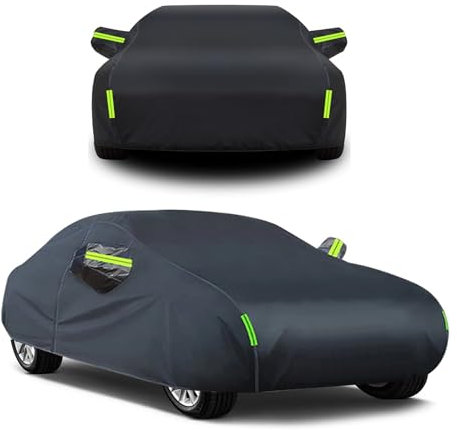 Autoabdeckung Wasserdicht für 𝖵𝗐 Polo Golf 𝖳𝗂𝗀𝗎𝖺𝗇h Autoschutzhülle Vollgarage Auto Abdeckplane Winter & Sommer Garage Staubdicht wetterfeste Autohülle Autoplane