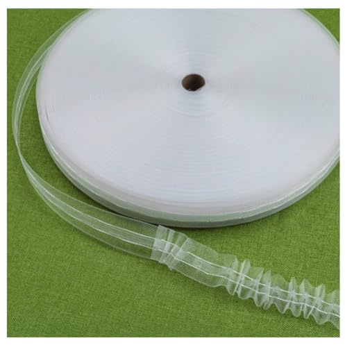 SHTGOI Gardinenband 20m 2,5cm transparenten Vorhangband Faltenband gardinenband universalband reihband kräuselband Schlaufenband stegband für Gardine Haken Mädchenzimmer Wohnzimmer Schlafzimmer