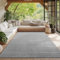 HomebyHome Teppich Wohnzimmer, Schlafzimmer, Wintergarten, Kurzflor Grau, Hoch-Tief-Effekt, weich & waschbar, Outdoor geeignet, pflegeleicht, 200x290 cm