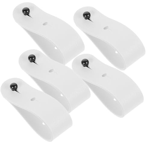 Veemoon Lot de 5 Attaches en Similicuir Blanc pour Câbles, Organiseur de Fils Élégant et Pratique, Fixant Rideaux et Sécurisant les Câbles, pour Accessoires Homme