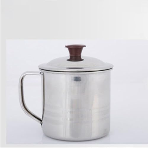 Eawfgtuw Tazza termica da viaggio in acciaio inox a doppia parete, 200 ml/380 ml, tazza da tè e caffè, con manico e coperchio, per campeggio e escursionismo (380 ml)