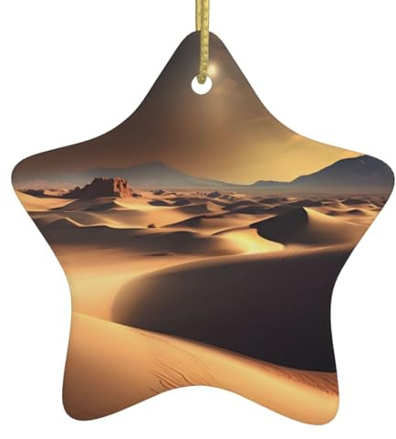 Weihnachtsbaum Keramik hängende Stern Ornament WHJDPP Sahara Wüste Drucke für Zuhause Dekor kommerzielle Displays