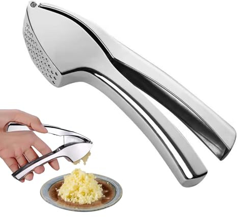 Premium Garlic Press, Heavy Duty Easy-to-Clean Garlic Mincer & Crusher, Effortless Peeling & Crushing, Dishwasher Safe Kitchen Gadget‌