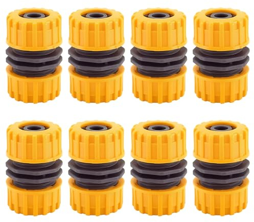 GESDYO 8 Pack Hose Repair Connector Extender Set - 1/2 Inch ABS Plastic Pipe Quick Repair Connector, Quick Fix Hose Pipe Connectors and Fittings for Garden Hose Connector