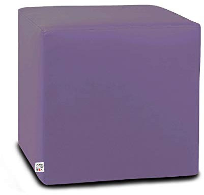 Arketicom Pouf/Sitzhocker aus Kunstleder (Bezug abnehmbar, mit Reißverschluss) und Polyurethan, 35 cm violett