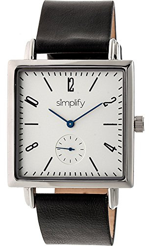 Simplify The 5000 Quartz Black Genuine Leather Silver Unisex Watch SIM5001