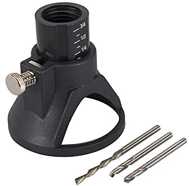 Dapetz ® Multipurpose Cutting Guide Kit Drill Carving Rotary Locator Set with 4pce 3.17 mm (1/8) Shank HSS Routing Router Bits and Twist Drill Bit for Rotary Tools